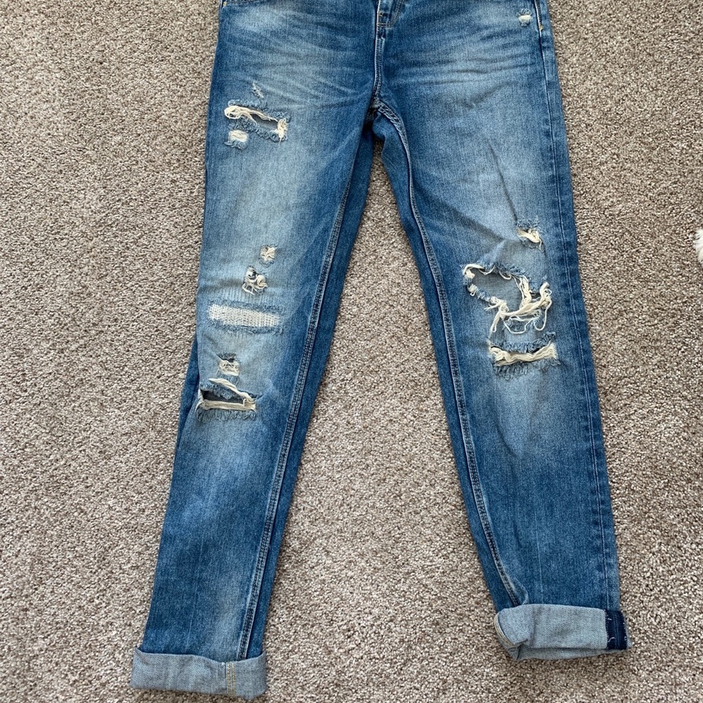 Zara Boyfriend Distressed Denim